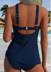 Navy Mid Waisted Ruched/shirred Tankini Set | thumb picture 