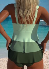 Sage Green High Waisted Tummy Coverage Tankini Set | thumb picture 