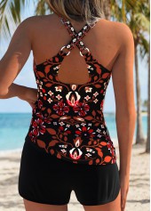 Black Mid Waisted Tummy Coverage Tankini Set | thumb picture 