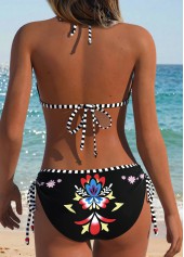 Black Mid Waisted Pull On Tribal Print Bikini Set | thumb picture 