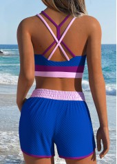 Royal Blue Mid Waisted Two-piece Bikini Set | thumb picture 