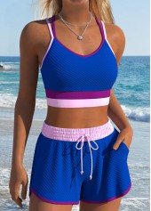 Royal Blue Mid Waisted Two-piece Bikini Set | thumb picture 