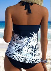 Blue Mid Waisted Tummy Coverage Tankini Set | thumb picture 