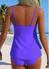 Purple Mid Waisted Layered Floral Print Tankini Set | thumb picture 
