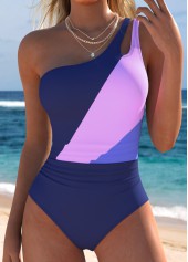 Dark Blue Mid Waisted Wrap One Piece Swimwear