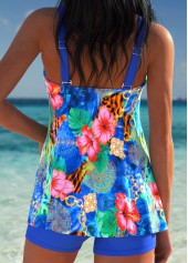 Royal Blue Mid Waisted Tummy Coverage Tankini Set | thumb picture 