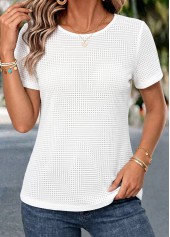 White Short Sleeve V Neck T Shirt | thumb picture 