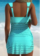 Cyan Mid Waisted Bowknot Tankini Set | thumb picture 