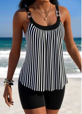 Navy Mid Waisted Tummy Coverage Tankini Set