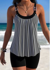 Navy Mid Waisted Tummy Coverage Tankini Set | thumb picture 