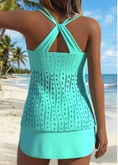 Mint Green Mid Waisted Lace Up Tankini Set | thumb picture 