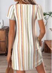Multi Color Short Tummy Coverage Round Neck Dress | thumb picture 
