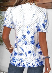 Raw White Floral Print Ruffle Short Sleeve T Shirt | thumb picture 