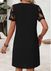 Black Short Patchwork Square Neck Dress | thumb picture 