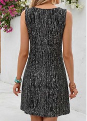 Black Short Tie Sleeveless V Neck Dress | thumb picture 