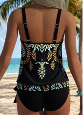 Multi Color Mid Waisted Blouson Tribal Print Tankini Set | thumb picture 