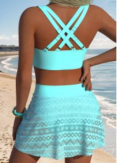 Blue Mid Waisted Bowknot Bikini Set | thumb picture 