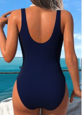 Navy Lace Up One Piece Swimwear | thumb picture 