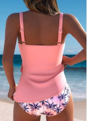 Dusty Pink Mid Waisted Surplice Tankini Set | thumb picture 