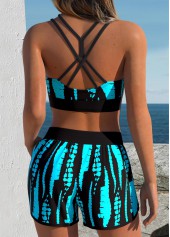 Multi Color Mid Waisted Drawstring Camouflage Print Bikini Set | thumb picture 