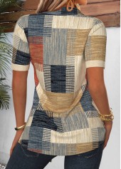 Multi Color Geometric Print Fake Two Piece Twinset | thumb picture 