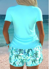 White Mid Waisted Drawstring Marine Life Print Tankini Set | thumb picture 