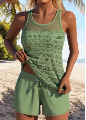 Sage Green Mid Waisted Tummy Coverage Tankini Set | thumb picture 