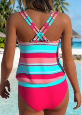 Multi Color Mid Waisted Drawstring Tankini Set | thumb picture 