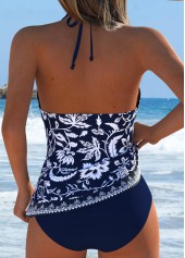 Navy Mid Waisted Tummy Coverage Tankini Set | thumb picture 