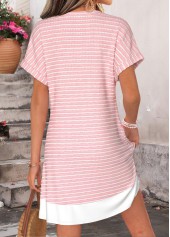 Pink Short Tummy Coverage Split Neck Dress | thumb picture 