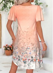 Dusty Pink Floral Print Short Tummy Coverage Dress | thumb picture 