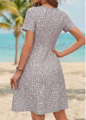 Gray Brown Polka Dot Short Tummy Coverage Dress | thumb picture 
