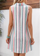 Multi Color Striped Short Tummy Coverage Sleeveless Dress | thumb picture 