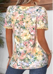 Multi Color Floral Print Tummy Coverage T Shirt | thumb picture 