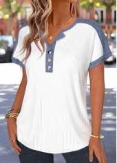 White Short Sleeve Round Neck T Shirt | thumb picture 
