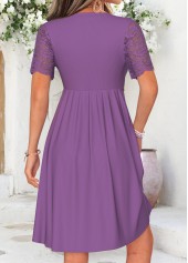 Purple Short Twist V Neck Dress | thumb picture 