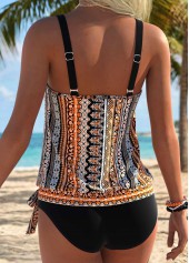Orange Bowknot Tribal Print Tankini Top-No Bottom | thumb picture 