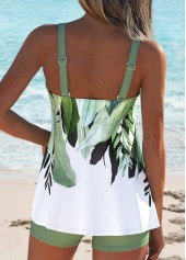 Sage Green Mid Waisted Lace Up Tankini Set | thumb picture 