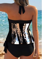 Black Mid Waisted Bowknot Leopard Tankini Top-No Bottom | thumb picture 