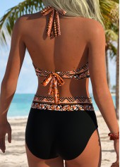Multi Color Mid Waisted Tribal Print Bikini Set | thumb picture 