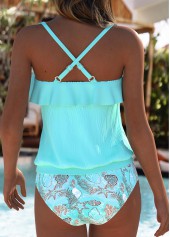 Mint Green Mid Waisted Ruffle Tankini Set | thumb picture 