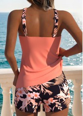 Coral Mid Waisted Two-piece Floral Print Tankini Set | thumb picture 