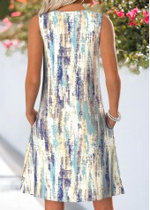 Grey Short Tuck Stitch Sleeveless Round Neck Dress | thumb picture 