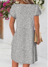 Multi Color Geometric Print Short Tummy Coverage Dress | thumb picture 