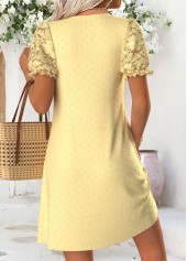 Yellow Short Tummy Coverage Split Neck Dress | thumb picture 