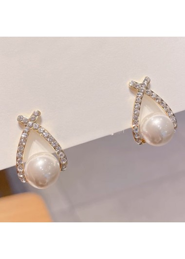 women clothes image of White Color Round Alloy Ear Studs