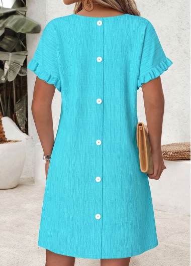 women clothes image of Cyan Short Sleeve Round Neck Dress