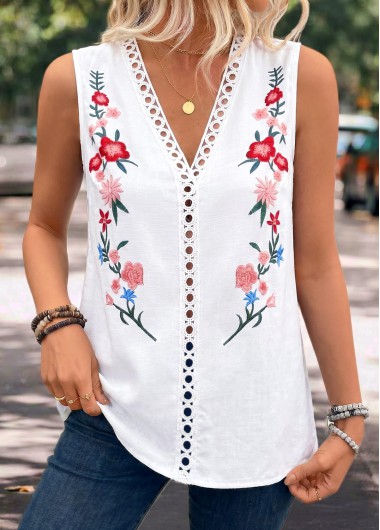 women clothes image of White Tummy Coverage Sleeveless V Neck Tank Top