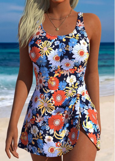women clothes image of Multi Color Floral Print One Piece Swimwear
