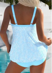 Tummy Coverage Mid Waisted Light Blue Tankini Set | thumb picture 